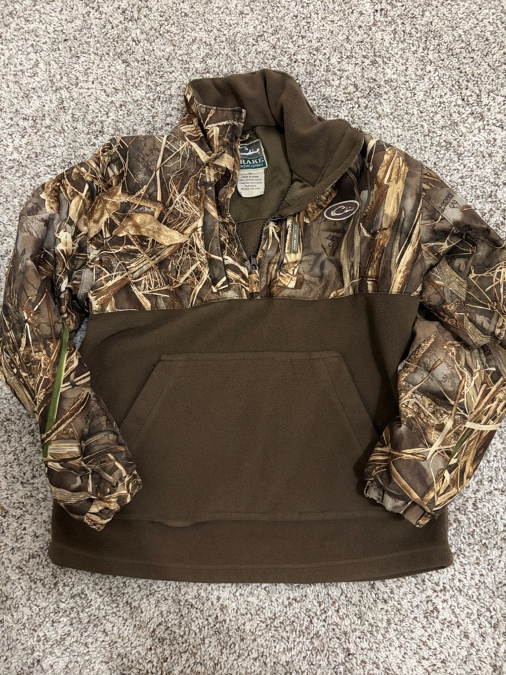 Drake Camo & Brown Fleece Half-Zip Pullover